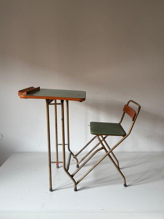 Bureau - Hout - Opvouwbaar schoolbureau, Antiek en Kunst, Antiek | Wandborden en Tegels