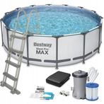 Bestway Steel Pro Max 457x122 cm grijs zwembad - inkl. fi..., Tuin en Terras, Zwembaden, Ophalen of Verzenden, Nieuw