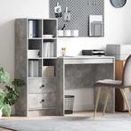 vidaXL Bureau met opslag met lade 2 pcs Beton Grijs 80 x 50, Verzenden, Nieuw