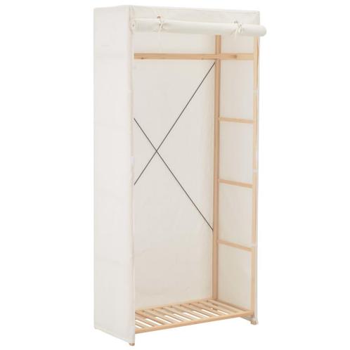 vidaXL Kledingkast 79x40x170 cm stof wit, Huis en Inrichting, Kasten | Kleerkasten, Nieuw, Verzenden