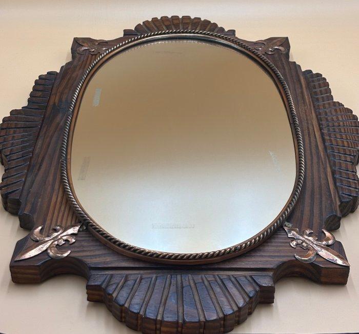 Spiegel - Vurenhout, Antiek en Kunst, Curiosa en Brocante