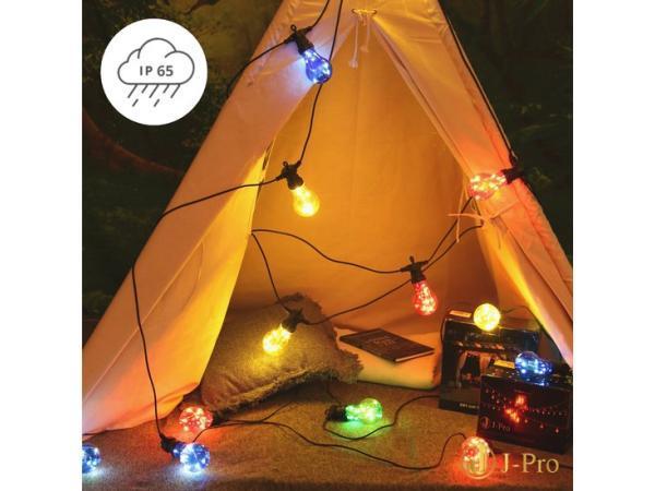 Veiling - JPro Magnum 10 Multi Color Lichtsnoer op Netstroom, Tuin en Terras, Buitenverlichting