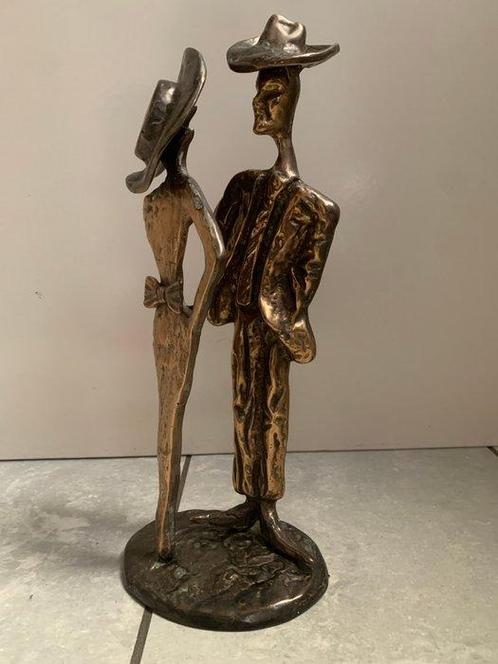 Yves Lohe (1947) - Beeld, Koppel man-vrouw - 33 cm - Brons, Antiquités & Art, Curiosités & Brocante