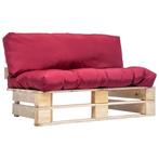 vidaXL Tuinbank pallet met rode kussens grenenhout, Tuin en Terras, Verzenden, Nieuw