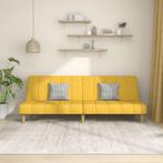 vidaXL Canapé-lit à 2 places jaune tissu, Maison & Meubles, Neuf, Verzenden