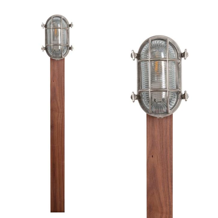 Scheepslampen & Maritiem Ks Nautic III Sokkel Nikkel, Tuin en Terras, Buitenverlichting, Verzenden