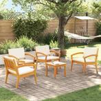 vidaXL Bistroset 5 pcs Bruin 59,5 x 70,5 x 72,5 cm Polyester, Tuin en Terras, Verzenden, Nieuw