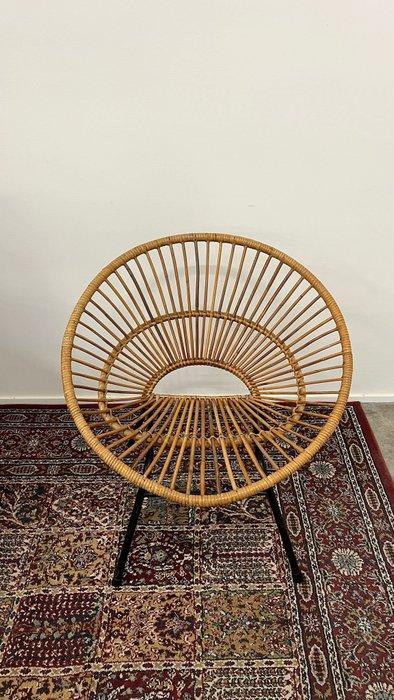 Stoel - Rattan - Rotan kuipstoel, Antiquités & Art, Antiquités | Meubles | Chaises & Canapés