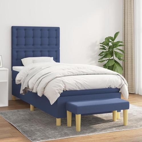 vidaXL Sommier à lattes de lit avec matelas Bleu 100x200, Maison & Meubles, Chambre à coucher | Lits, Neuf, Envoi