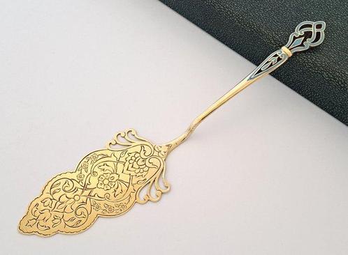 Verguld zilver met emaille inleg - Taartschep - .875 (84, Antiek en Kunst, Antiek | Zilver en Goud