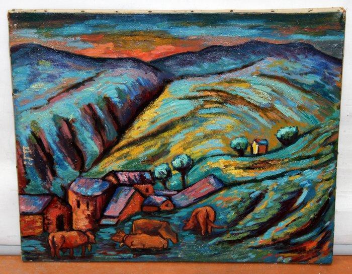 Spaanse school (XX) - Paisaje fauvista, Antiek en Kunst, Kunst | Schilderijen | Klassiek