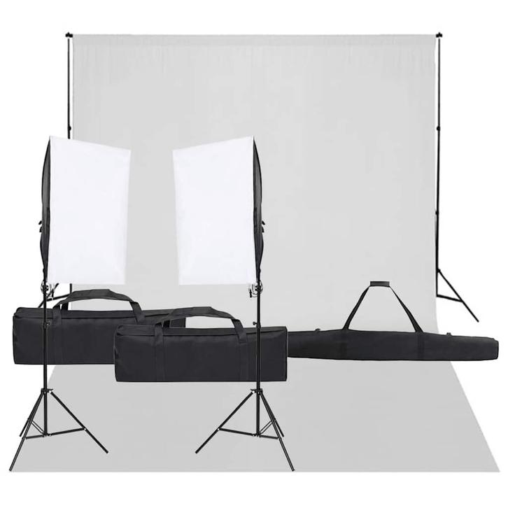 vidaXL Fotostudioset met verlichtingsset en achtergrond, Audio, Tv en Foto, Fotografie | Fotostudio en Toebehoren, Nieuw, Verzenden