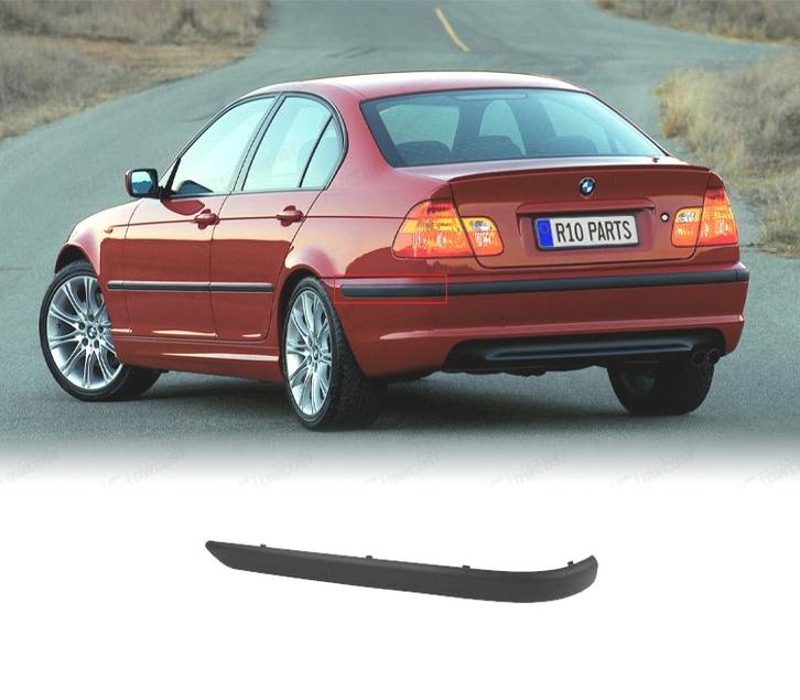 MOULURE GAUCHE PARE-CHOCS ARRIÈRE BMW E46 BERLINE 98-01 NOIR, Autos : Pièces & Accessoires, Carrosserie & Tôlerie, Envoi