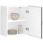 vidaXL Keukenwandkast Lucca bewerkt hout zwart, Huis en Inrichting, Verzenden, Nieuw