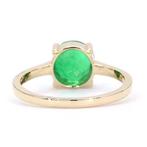 Bague - 14 carats Or jaune - 1.42ct. tw. Émeraude - Bague