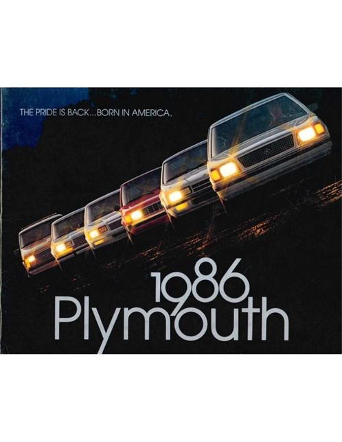 1986 PLYMOUTH PROGRAMMA BROCHURE ENGELS (USA), Livres, Autos | Brochures & Magazines, Enlèvement ou Envoi