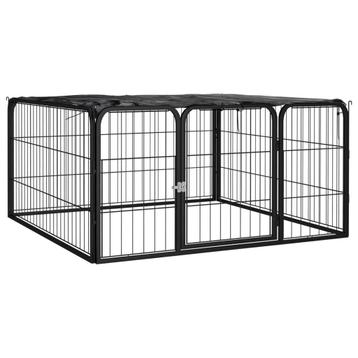 Zwarte Hondenkennel 4 Panelen | Retour Deal - Super Stabiel! beschikbaar voor biedingen