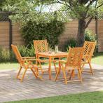 vidaXL Tuin Eettafel Set 5 pcs Bruin Massief Acacia Hout, Tuin en Terras, Tuintafels, Verzenden, Nieuw