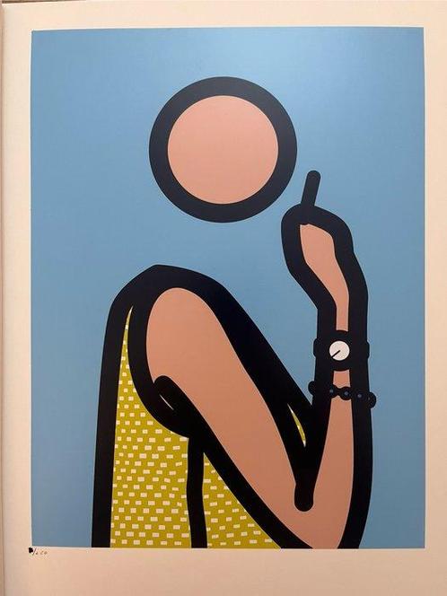 Julian Opie (1958) - Ruth with Cigarette 2, Antiek en Kunst, Kunst | Schilderijen | Modern