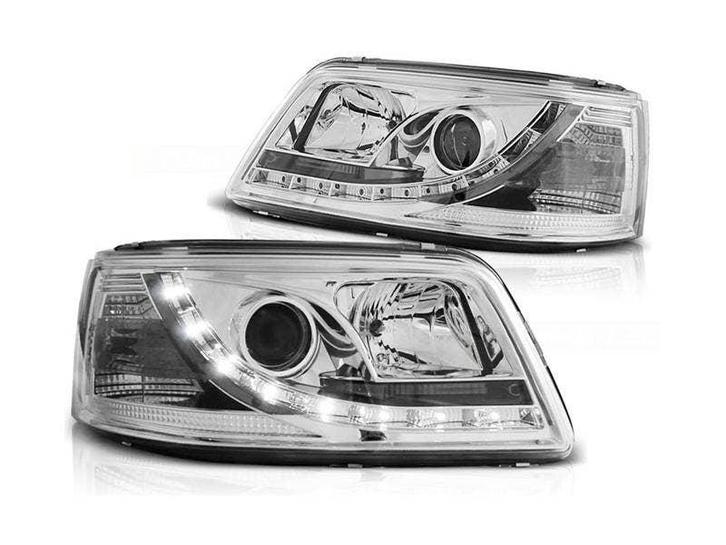 Koplamp units LED DRL Chrome geschikt voor VW T5, Auto-onderdelen, Verlichting, Nieuw, Volkswagen, Verzenden
