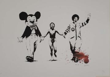 Banksy Offset Lithografie, 50×70 cm, Gecertificeerd beschikbaar voor biedingen