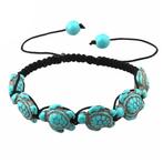 Fako Bijoux® - Enkelbandje - Schildpadjes - Turquoise, Verzenden, Nieuw