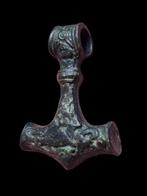 Vroeg-middeleeuws Bronze Extreem Rare Thors Hammer Hanger