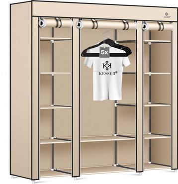 KESSER® Kledingkast - Opvouwbaar - 150x45x175cm - Beige beschikbaar voor biedingen