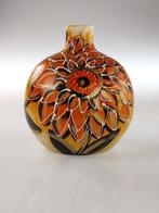 Vaas - Glas, Emaille - Met de hand beschilderde vaas