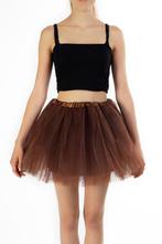 KIMU® Tutu Donker Bruin Tule Rokje 68 74 80 86 92 98 Donker, Ophalen of Verzenden