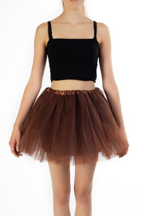 KIMU® Tutu Donker Bruin Tule Rokje 68 74 80 86 92 98 Donker, Kinderen en Baby's, Carnavalskleding en Verkleedspullen, Meisje, Nieuw