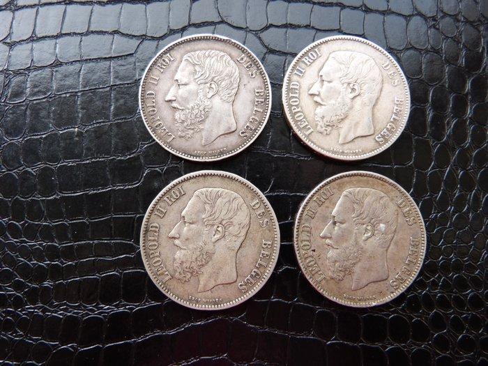 België. Leopold I. 5 Francs 1867/1868/1869/1870 (Zonder, Postzegels en Munten, Munten | Nederland