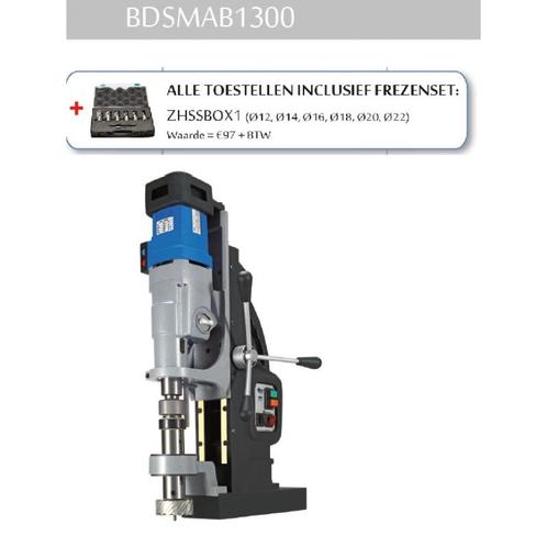 Bds bdsmab1300 magneetboormachine 1300 (+ gratis frezenset, Doe-het-zelf en Bouw, Gereedschap | Boormachines, Nieuw