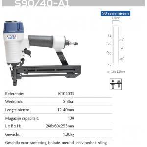 Kitpro basso s90/40-a1 nagelnietpistool op perslucht 12-40mm, Bricolage & Construction, Outillage | Autres Machines