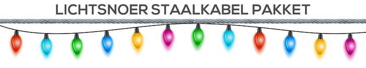 Staalkabel Lightstring Lichtsnoer Pakket voor buiten, Tuin en Terras, Overige Tuin en Terras, Verzenden