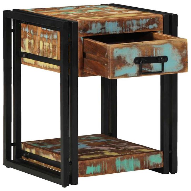 vidaXL Nachtkastje Multikleur 40 x 40 x 50 cm massief, Huis en Inrichting, Slaapkamer | Nachtkastjes, Nieuw, Verzenden