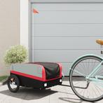 vidaXL Fietstrailer 45 kg ijzer zwart en rood, Fietsen en Brommers, Verzenden, Nieuw