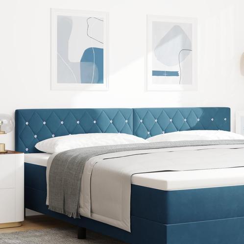 vidaXL LED hoofdbord met kristallen knopen, donkerblauw, 100, Huis en Inrichting, Slaapkamer | Bedden, Nieuw, Verzenden
