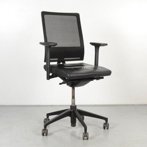 Bureaustoel Sedus UM-100 - Zwart leder - Mesh rugleuning, Huis en Inrichting, Bureaustoelen, Gebruikt, Ophalen of Verzenden
