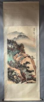 INK AND COLOR ON PAPER PAINTINGLANDSCAPE -