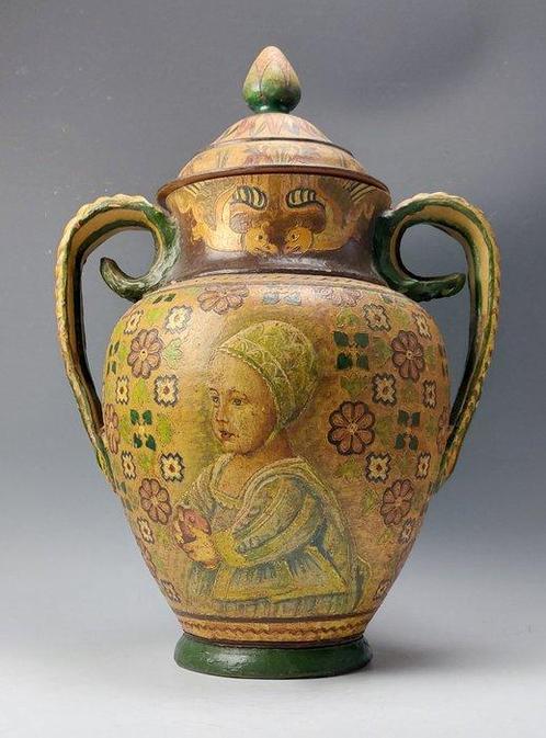 Montopoli Arno, Italia - Vase avec couvercle - Terre cuite -, Antiek en Kunst, Antiek | Glaswerk en Kristal