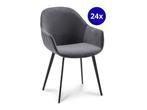 Veiling - Armstoel Cal (set van 24) Velvet - Velours - Grijs