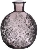 Gekleurd glazen flesje bologna vaasje kandelaar soft grey, Hobby en Vrije tijd, Nieuw