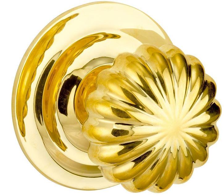Voordeurknop Nouveau 125mm messing ongelakt, Doe-het-zelf en Bouw, Hang- en Sluitwerk, Klink of Kruk, Nieuw, Overige materialen