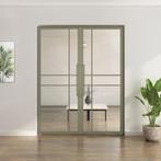 Dubbele stalen taatsdeur 6 Vlaks Olijfgroen Moderne look Lux, Doe-het-zelf en Bouw, Deuren en Vliegenramen, Minder dan 80 cm, Overige typen