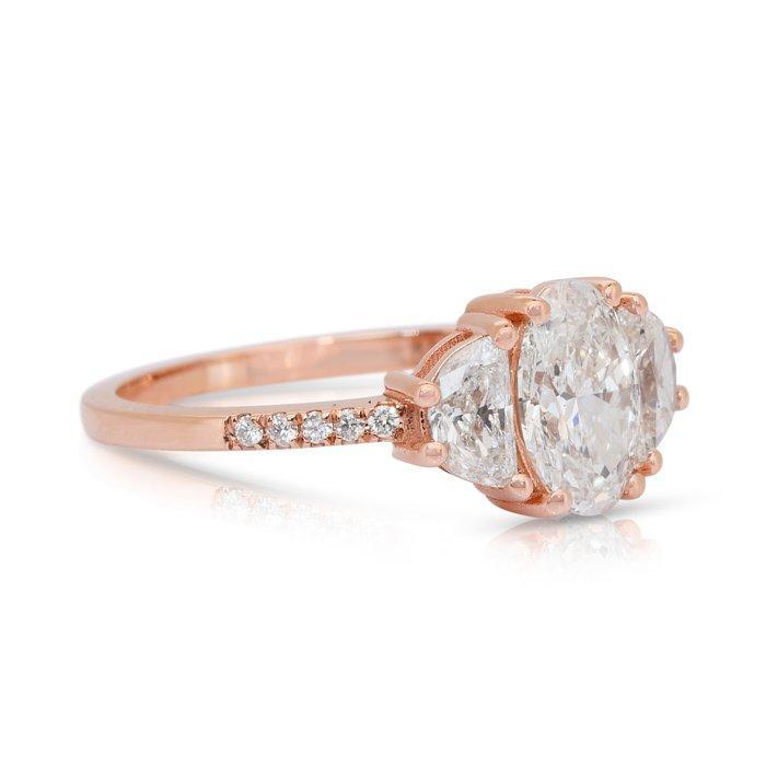 Zonder minimumprijs - Ring - 18 karaat Roségoud - 1.58ct., Bijoux, Sacs & Beauté, Bagues