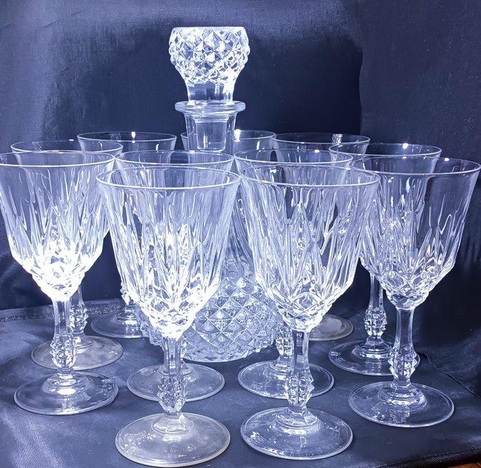 Drinkset (12) - Kristal - Glazen en decanteerflessen, Antiek en Kunst, Antiek | Meubels | Tafels