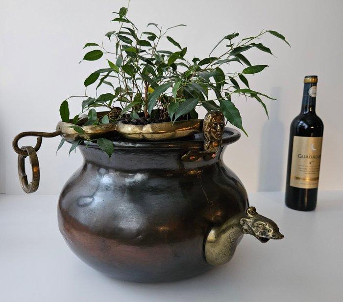XL - Heksenketel - Bloempot - Koper, Antiek en Kunst, Curiosa en Brocante