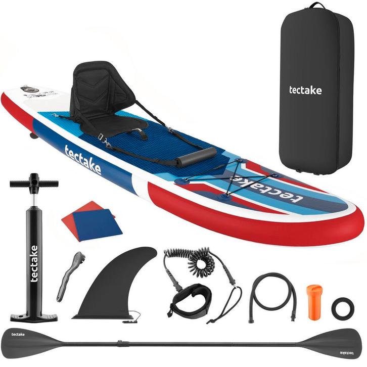 tectake Stand-up paddleboard, 2in1 opblaasbaar, complete set, Watersport en Boten, Kitesurfen, Verzenden