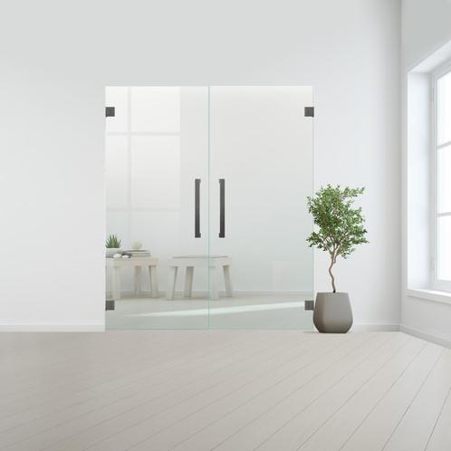 Glazen dubbele binnendeur XL zonder kozijn RVS beslag-Blank, Doe-het-zelf en Bouw, Deuren en Vliegenramen, Nieuw, Verzenden